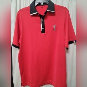 Classic Red Polo Shirt with‎ Black Accents
